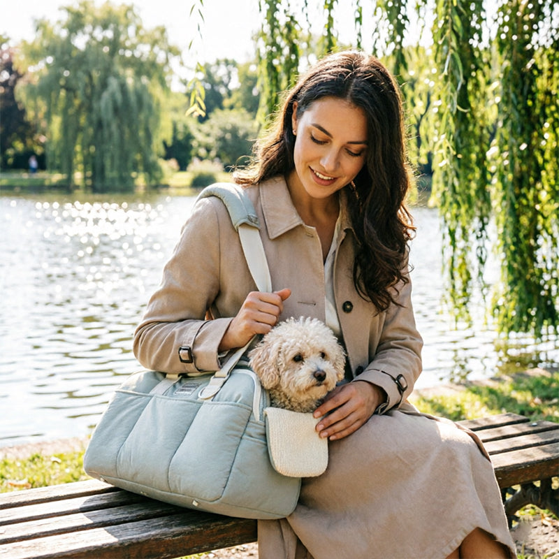 Winter Warm Cat Carrier | Large Capacity Breathable Shoulder Pet Bag for Cold Weather Travel
