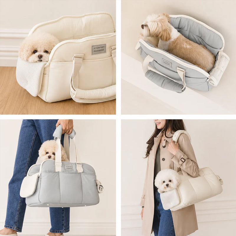 Winter Warm Cat Carrier | Large Capacity Breathable Shoulder Pet Bag for Cold Weather Travel