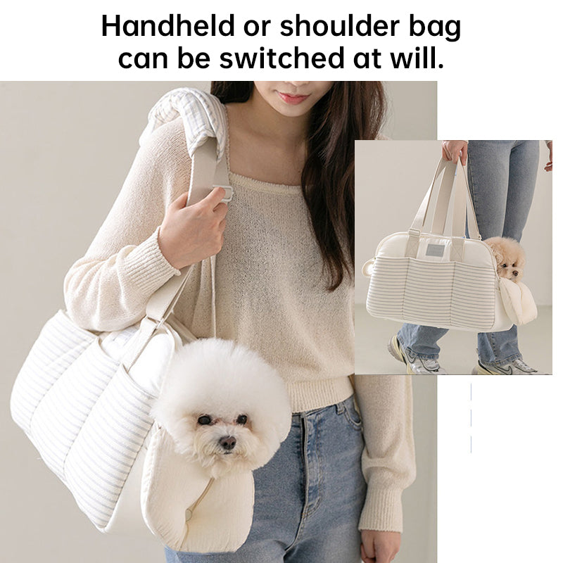 Winter Warm Cat Carrier | Large Capacity Breathable Shoulder Pet Bag for Cold Weather Travel