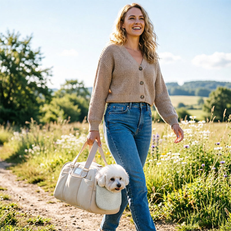 Winter Warm Cat Carrier | Large Capacity Breathable Shoulder Pet Bag for Cold Weather Travel